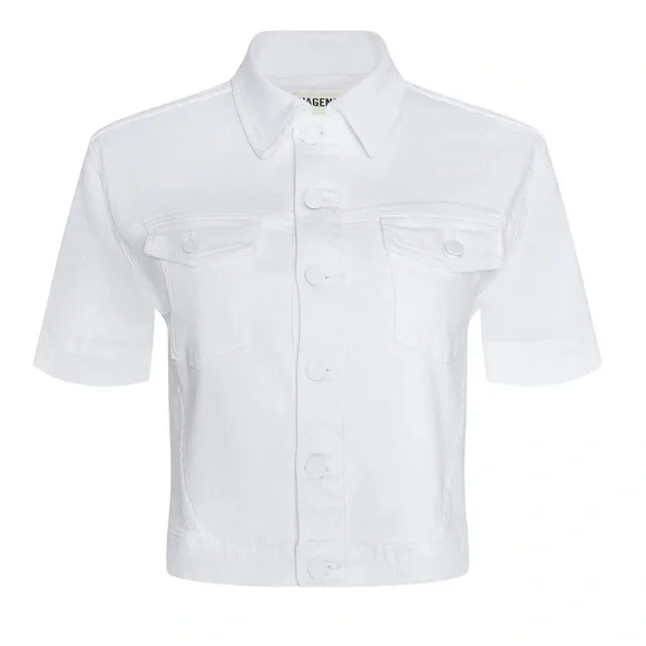 NWT L’AGENCE white kristie crop jacket ($395)